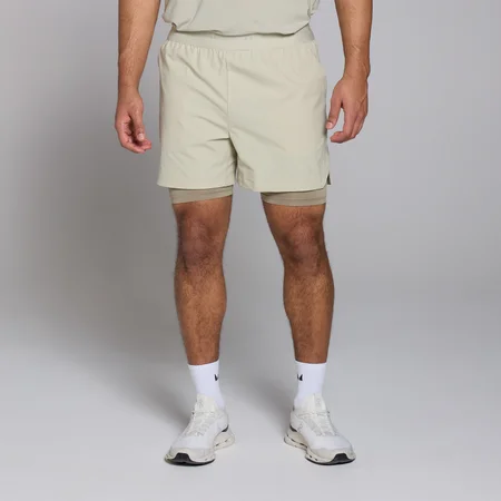 MP Herren Tempo 2-in-1-Graphic Shorts – Salzgrau
