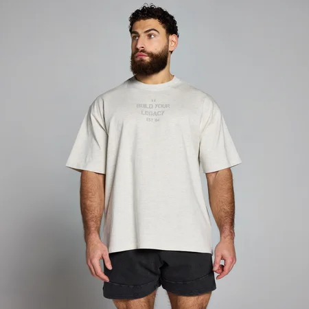 MP Origin Washed T-Shirt mit Grafik – Hellgrau