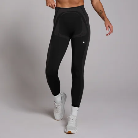 MP Damen Tempo nahtlose Hybrid-Leggings – Schwarz
