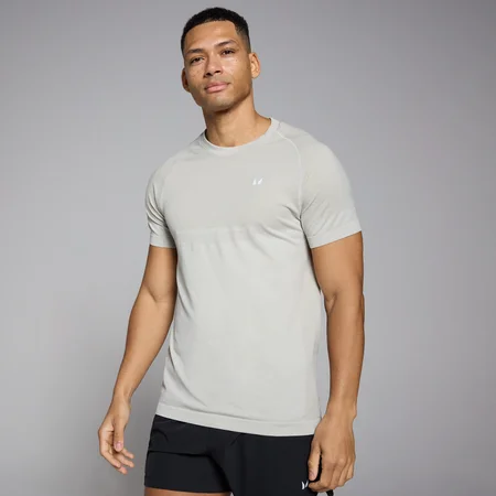 MP Herren Nahtloses Kurzarm-T-Shirt – Himmelgrau meliert