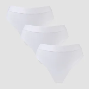 MP Damen Tanga mit mittelhohem Bund (3er-Packung) – Weiß - Size S