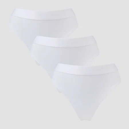 MP Damen Tanga mit mittelhohem Bund (3er-Packung) – Weiß