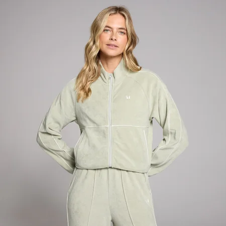 MP Damen Lifestyle Frottee-Trainingsjacke – Mineralgrün