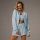 MP X Tatiana Kontrast-Trainingsjacke mit Reißverschluss – Helles Aqua