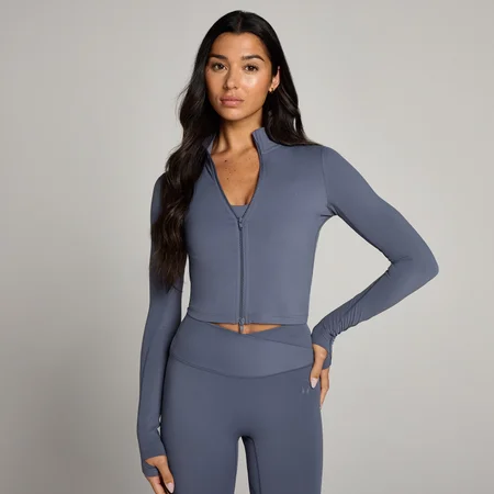 MP Damen Tempo Crop-Jacke – Dunkles Graublau