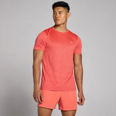MP Herren Tempo Meliertes T-Shirt – Korallenrot