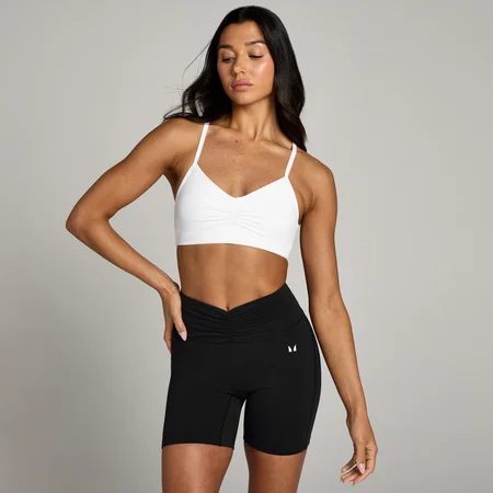 MP Damen Tempo Sport-BH mit geraffter Vorderseite – Weiß