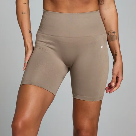 MP Damen Shape Nahtlose Radlerhose – Helles Graubraun