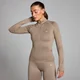 MP Damen Shape Nahtlose Jacke mit durchgehendem Reißverschluss – Helles Graubraun