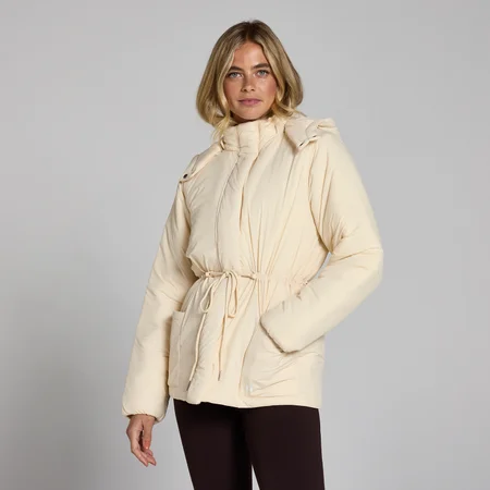 MP Damen Kurze Jacke mit verstellbarem Bund – Helles Cremeweiß