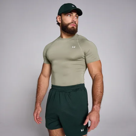 MP Herren Training Kurzarm-Baselayer — Dunkles Salbeigrün