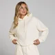 MP Damen Fleece-Kapuzenpulli – Helles Cremeweiß