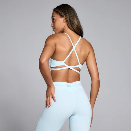 MP Damen Tempo Sport-BH mit Riemchenrücken – Babyblau