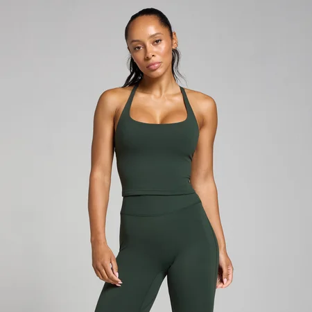 MP Damen Tempo Riemchentop mit Racerback – Dunkles Smaragdgrün