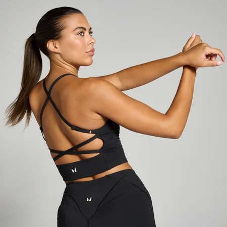 MP Damen Tempo Ultra Top mit überkreuzten Rückenträgern – Schwarz