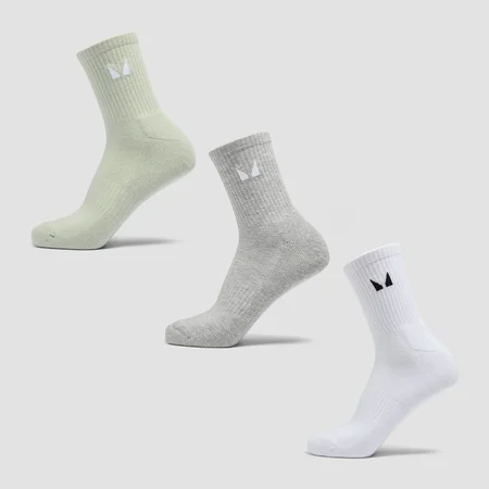 MP Unisex-Crew-Socken (3er Pack) — Grau/Matcha/Weiß
