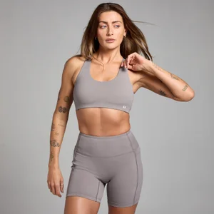 MP Damen Verstellbarer Sport-BH mit auf dem Rücken gekreuzten Trägern – Kühles Grau - Size XS