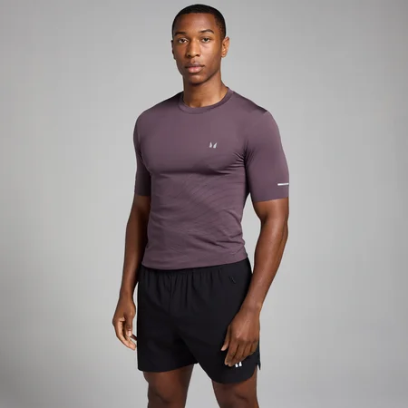 MP Herren Active Nahtloses T-Shirt mit Aufdruck – Dunkles Lila