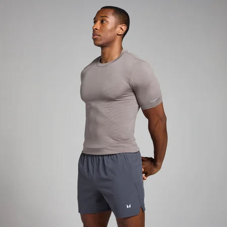MP Herren Active Nahtloses T-Shirt mit Aufdruck – Kühles Grau