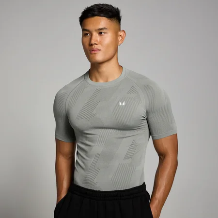 MP Herren Tempo nahtloses T-Shirt mit Grafikelement – Storm
