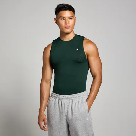 MP Herren Tempo nahtloses Tanktop mit Grafikelement – Dunkles Smaragdgrün