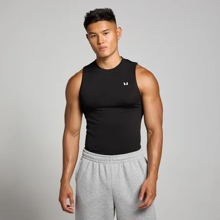 MP Herren Tempo nahtloses Tanktop mit Grafikelement – Schwarz