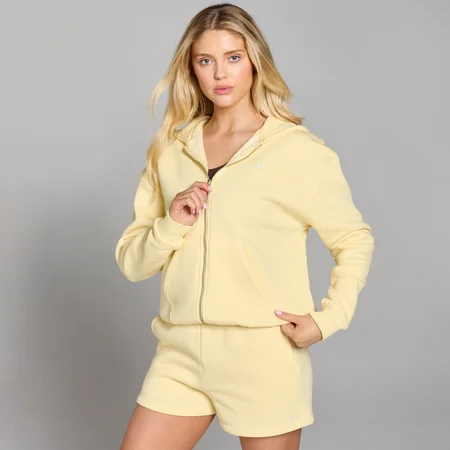 MP Damen Basics Kapuzenpulli mit durchgehendem Reißverschluss – Zitrone