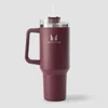 Myprotein Metall-Trinkflasche mit Seitgriff und Strohhalm 1200ml - Dunkle Beere