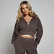 MP Damen Soft Touch Kapuzenpulli mit durchgehendem Reißverschluss – Schokoladenbraun