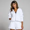MP Damen Basics Kapuzenpulli mit durchgehendem Reißverschluss – Weiß