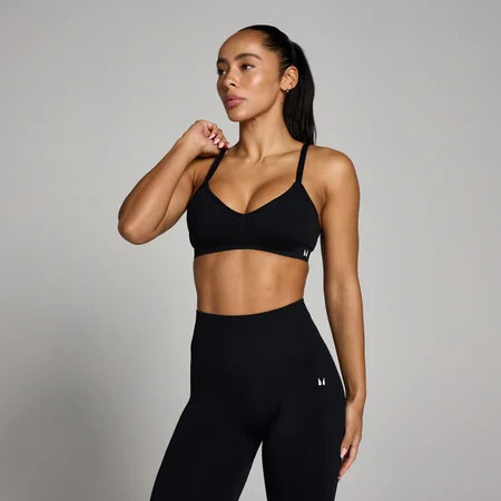 MP Damen Tempo Nahtlos Geraffter Sport-BH - Schwarz