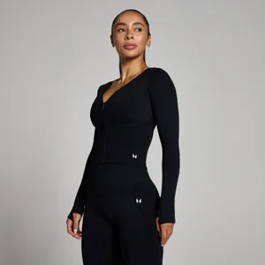 MP Damen Tempo Nahtlos Verkürzte Jacke - Schwarz - Size S