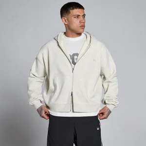 MP Lift Oversized Loopback 2 Way Zip Hoodie für Herren – Cremig Grau meliert - Size XXL