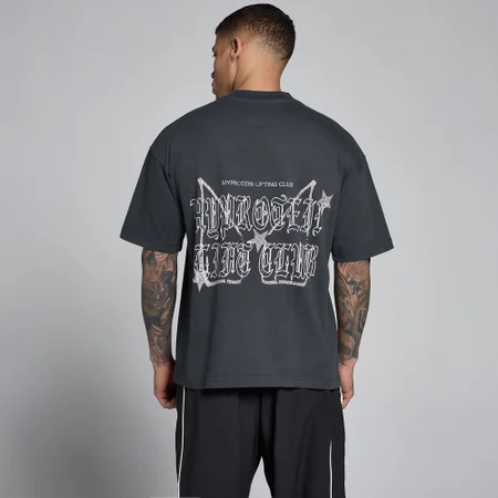 MP Herren Lift Grafik Vintage Oversized-Baumwoll-T-Shirt – Dunkelgrau