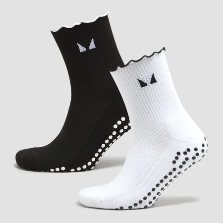 MP Frilly Pilates-Socken (2er-Pack) - Schwarz/Weiß