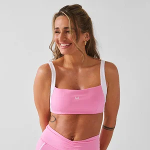 MP Damen X Tatiana Contrast Twist Back Sport-BH - Pretty Pink - Size XS