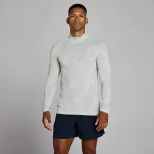 MP Herren Tempo Pillar Graphic Nahtlos 1/4 Zip - Chrom - Size L