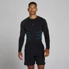 Lift nahtloses Langarm-Top in Muscle-Passform - Vintage-Schwarz/Power Blue