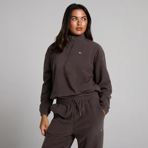 MP Damen Fleece-Pullover mit Stehkragen und 1/4-Reißverschluss - Kakao - Size XS
