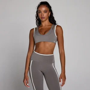 MP Damen Velocity Kontrast-Sport-BH mit doppelter Lage – Aschgrau - Size XS