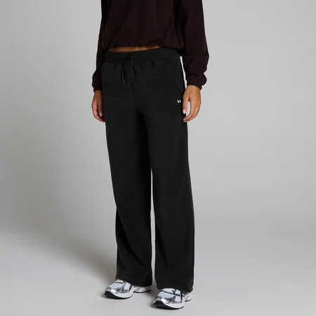 MP Damen Fleece-Jogginghose mit geradem Bein – Schwarz