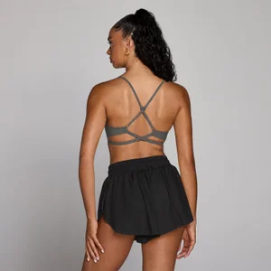 MP Damen Tempo Adjustable Strappy Back Sports Bra – Dunkelgrau - Size M