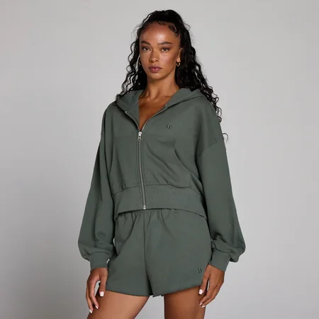 MP Damen Lifestyle Zip-Through-Hoodie – Wolkengrün