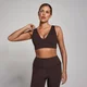 MP Damen SculptForm Sport-BH mit V-Ausschnitt Longline – Kakao