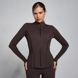 MP Damen SculptForm Durchgehende Reißverschlussjacke - Kakao - Size S