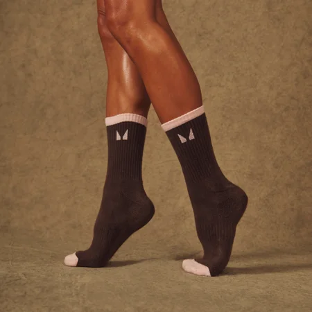 MP X Tatiana Kontrast-Socken (3er-Pack) – Mokka/Warmgrau/Blassrosa