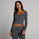 MP Damen V-Ausschnitt Langarmshirt mit Rippung - Robust-Grau