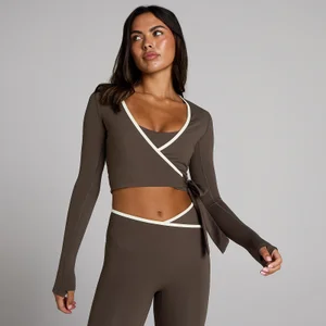 MP Damen Tempo Contrast Wickel-Top - Schokolade - Size M