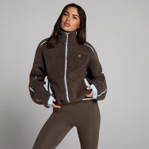 MP Damen-Fleecejacke mit Bindungsdetails und Reißverschluss - Schokolade - Size M