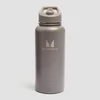 Myprotein recycelte Metallflasche mit Klappstrohhalm 1 L – Dunkles Trüffelbraun